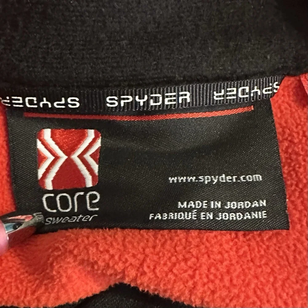 Spyder Core Sweater Quarter Zip Fleece Pullover Red Black Mens‎ Size XL